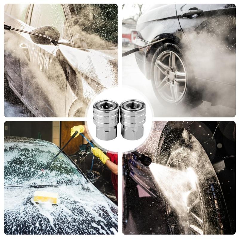 Stainless Steel Quick Connection Pressure Washer Couplers 1/4inch Female Fittings Accessories for Enhancing Performances