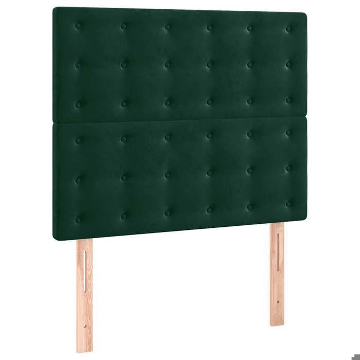 Headboard - Maison Exclusive - 90 X 5 X 118/128 Cm - Dark Green Velvet - Wooden Legs, Adjustable Height