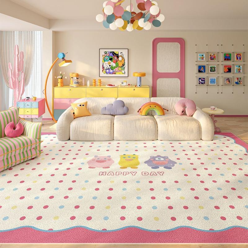 Colorful Cartoon Monster Kids Rug Non Slip Educational Playmat Soft Nursery Floor Mat For Childrens Playroom Bedroom Decor