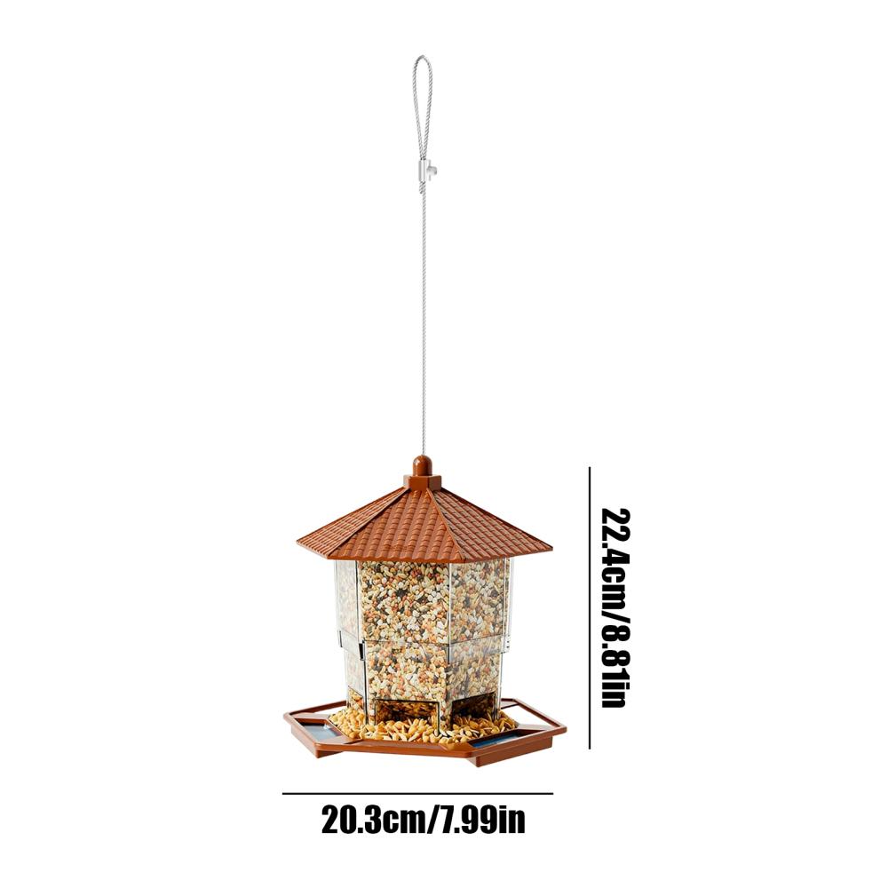 Large Bird Feeders For Outdoors Hangable Squirrel Proof Food Dispenser Squirrel Proof Wild Bird Feeders With Perch Tray For