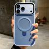 Dark Cherry Folding Metal Holder Magnetic Phone Case For iPhone 18 17 16 15 Pro Max Magsafe Charging Scratch-proof Hard Cover