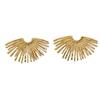 Stainless Steel Gold Fan-Shaped Earrings: Fashionable, Simple, Retro, Light Luxury