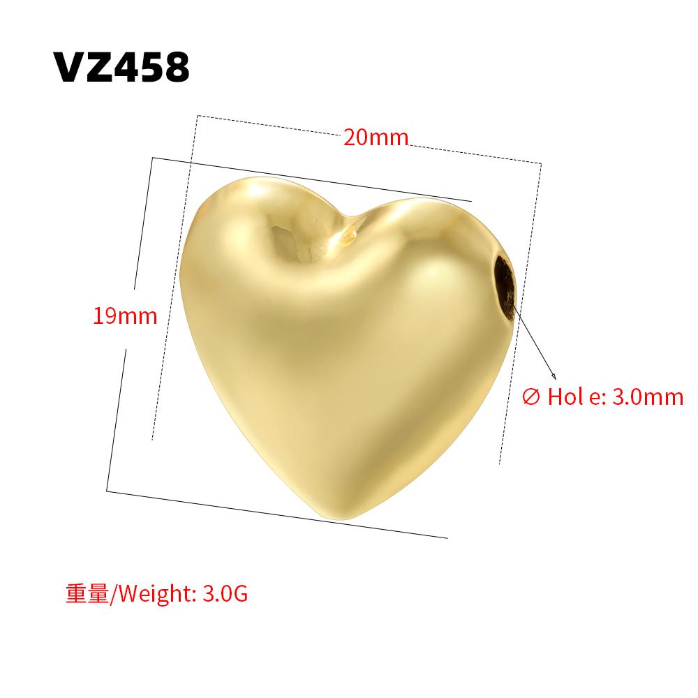 Unique Round and Heart-Shaped 3D Spacer Beads, Gold-Plated Brass Metal Beads DIY Crafting Supplies for Necklaces Bracelets:VZ446