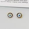 Fashion K Blue Devil'S Eye Necklace Circle Eye Earrings Simple Zircon Stud Earrings Premium Sense Earrings