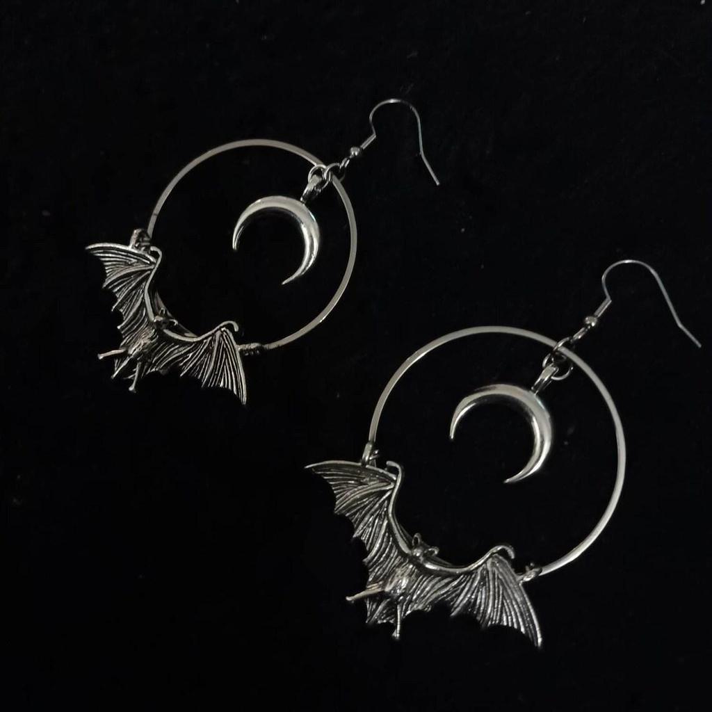 Gothic Vampire Moon Bat Witch Earrings - Alternative Jewelry & Gifts