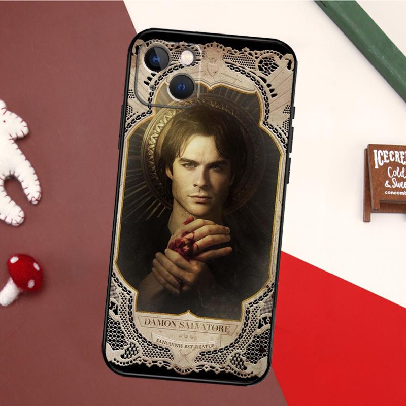Damon Salvatore Vampire Diaries Case For iPhone 15 Pro Max 14 13 12 11 16 17 Pro Max Mini 15 16 Plus 16e 17 Air Back Cover