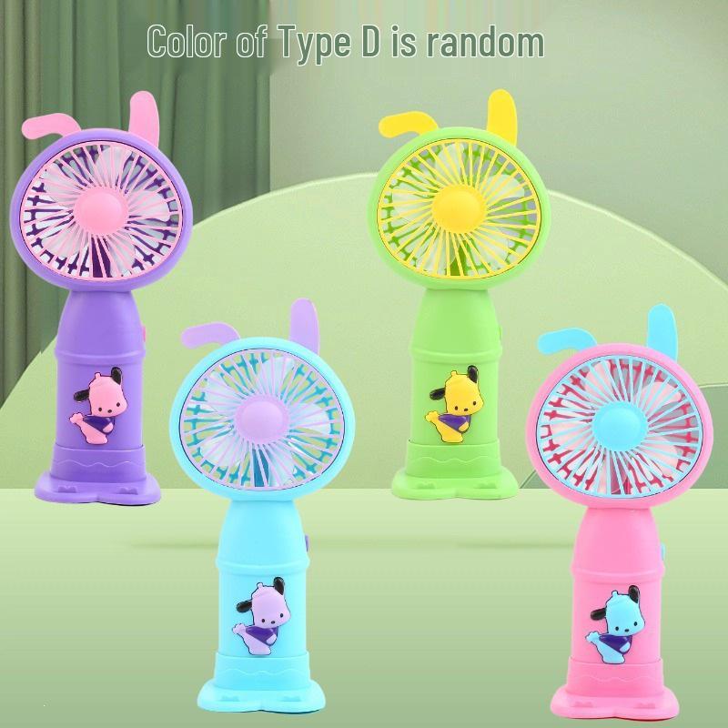 Portable USB Mini Cartoon Fan with Night Light and Adjustable Wind Speeds