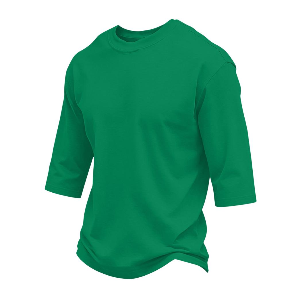 Men Casual Regular Fit Crewneck Three Quarter Sleeve T Shirt Soft Cotton Blend Plain Lightweight Top for Daily Wear