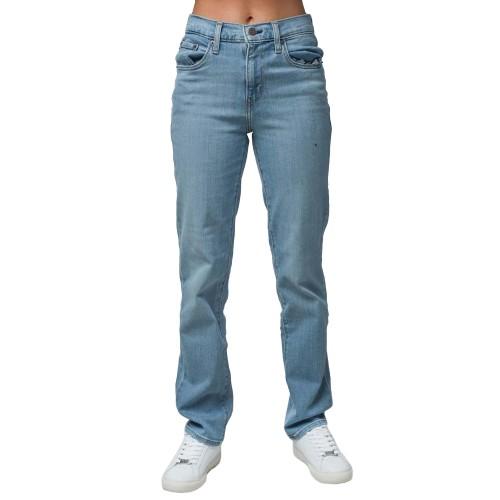Levis Womens/Ladies 724 High Rise Leather Patch Jeans