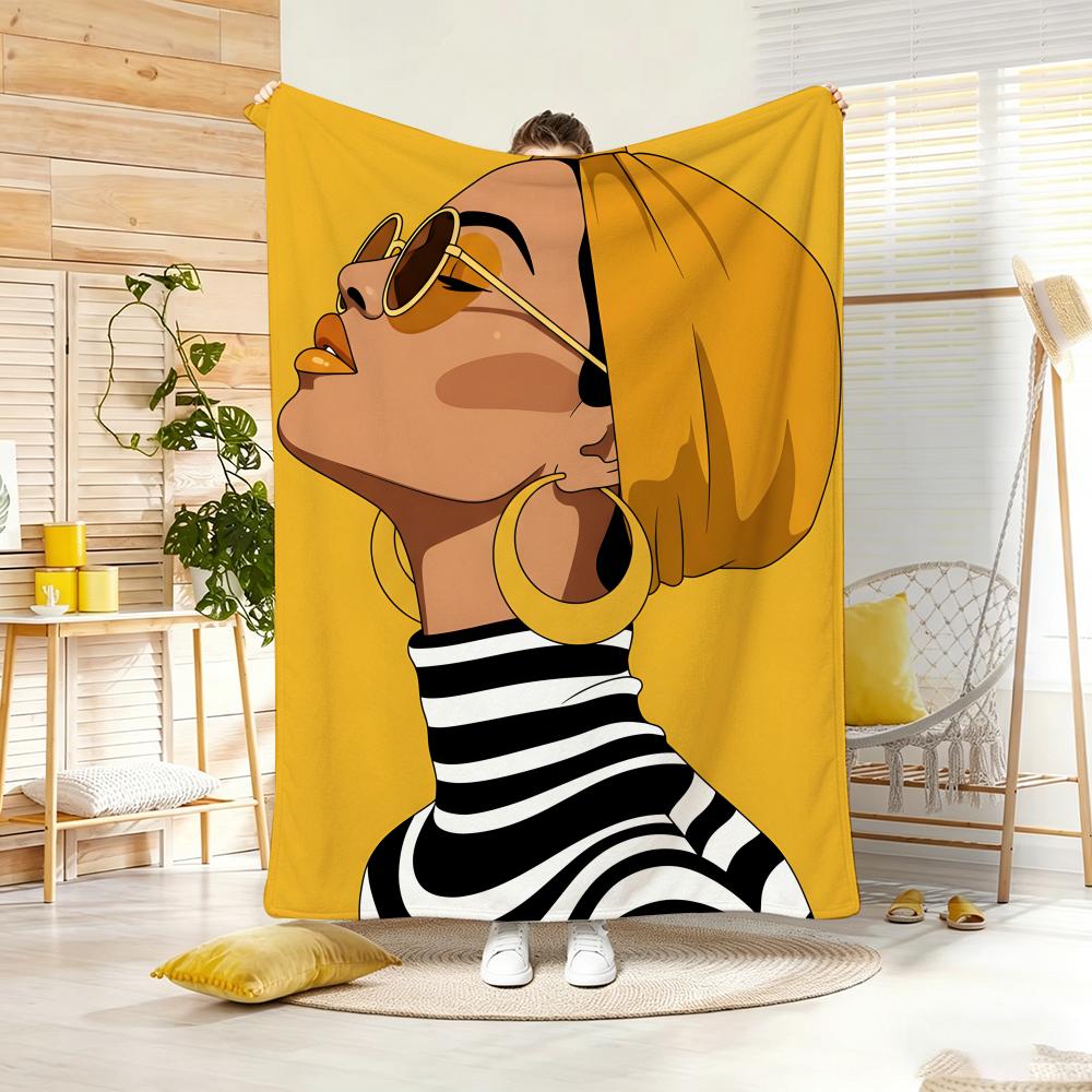 Artistic Pattern G-Girl in sunglasses Throw Soft Warm Throw Blanket for Bedroom Living Room Bed Travel Camping Picnic Gift