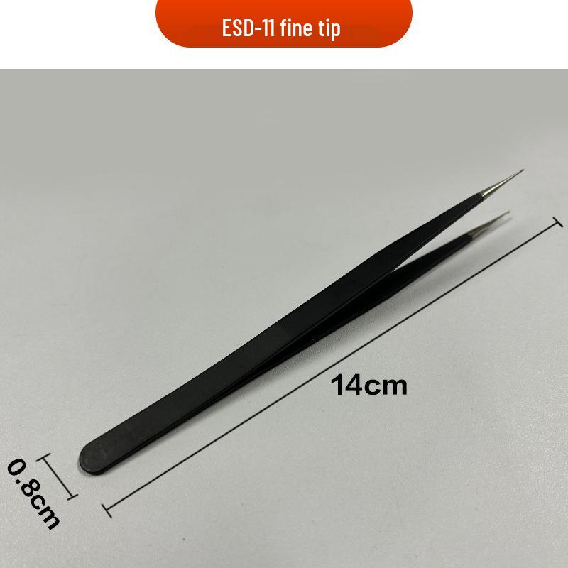 Precision Anti-static Stainless Steel Tweezers Set: Straight Tip, Bent Tip, Thickened, Pointed Tip, Bird's Nest Beauty Tweezers.