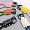 Personalized Custom Name Engraved Leather Braid Rope Keychain Anti Lost Handmade Car Key Chain Ring Pendant Women Men Gift