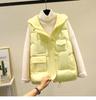 Women Hooded Puffer Vest Sleeveless Down Waistcoat Multi Pocket Quilted Gilet Autumn Winter Warm Loose Sleeveless Jacket Casual