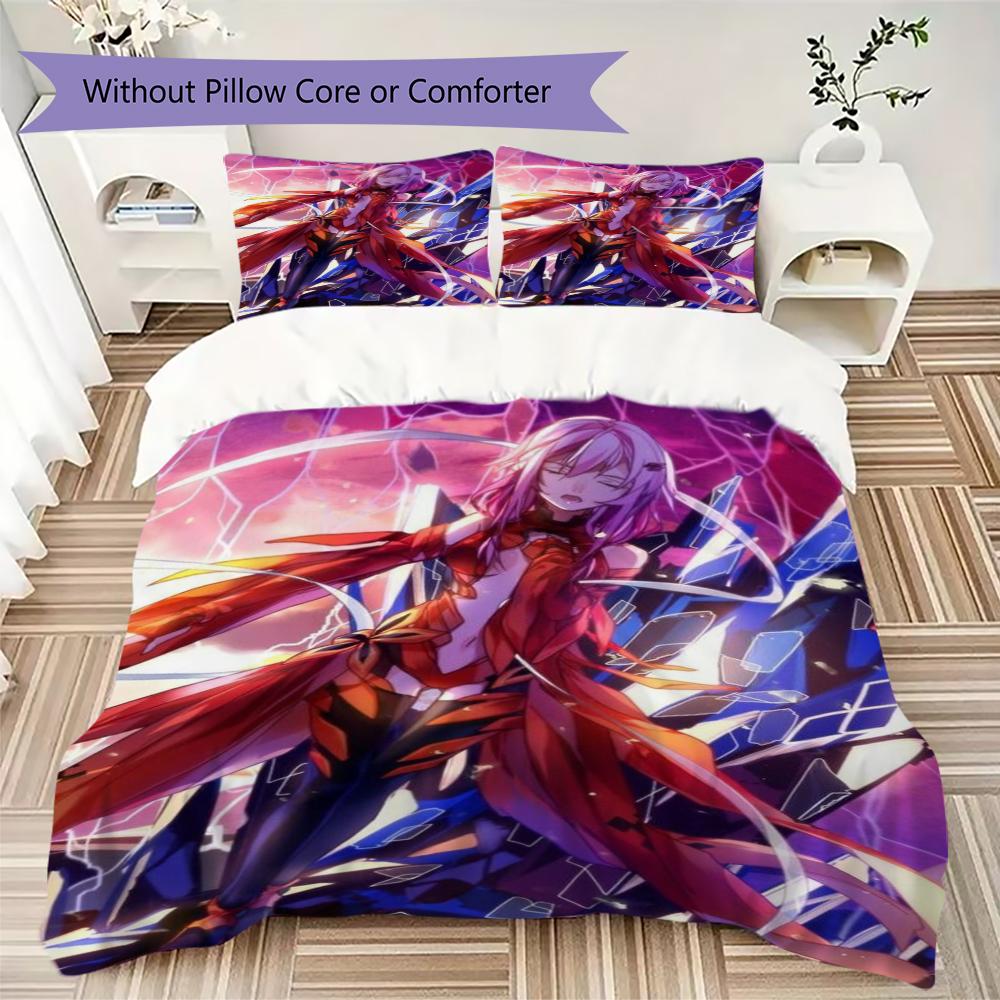 Guilty Crown Pattern Bedding,Quilt Set Quilt Cover Pillowcase Home Birthday Gift(1 * duvet cover + 2 * pillowcase, without core)_lx