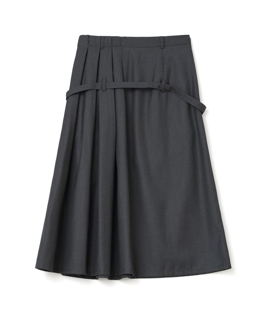 Milo Woman Belt Pocket Midi Skirt [Charcoal]