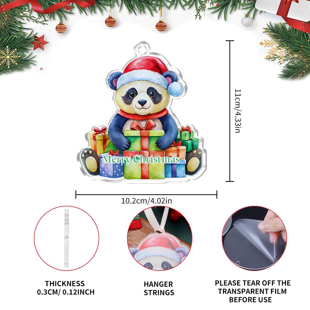 Cartoon Bear Christmas Pendant Ornaments Cute Polar Bear Panda Xmas Tree Hanging Pendant Decoration Home Car Decor Navidad Gifts