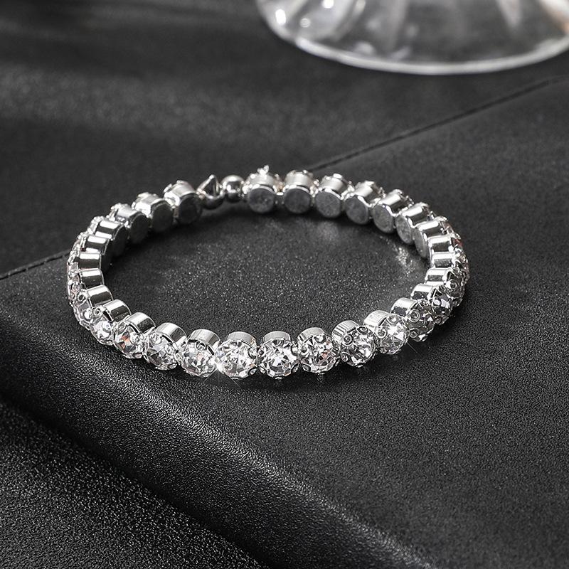 AB Rhinestone Open Bracelet Bridal Versatile Diamond Full Diamond Elastic Bracelet Jewelry
