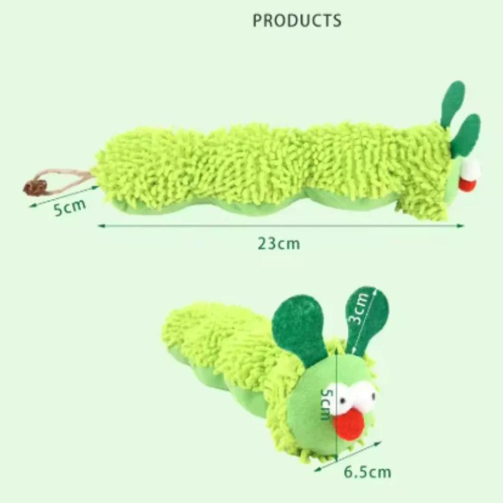 Cat Bite Toy Caterpillar Cat Mint Teeth Grinding Toy Silver Vine Cat Teasing Interactive Toy Cleaning Mouth Kitten Toy