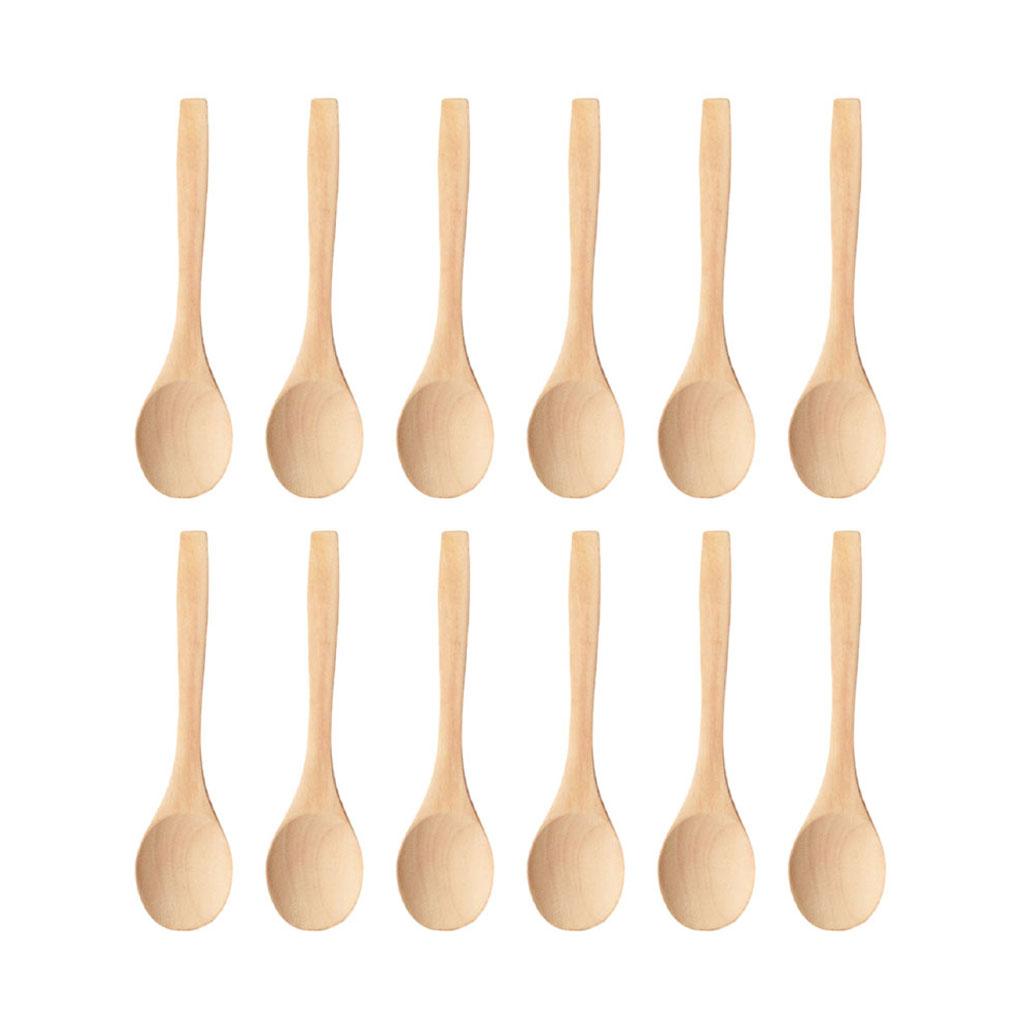 12piece Wooden Tea Spoons Durable And Long-lasting Tableware Spoon Kitchen Cooking Tools
