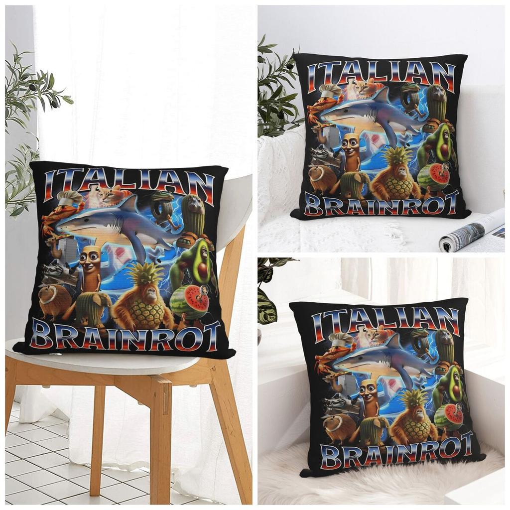 Pillow Cover ITALlAN Brainrot Creative Animal Design Cushion Cover Funny Pillow Case For Wedding Party Home Decor Pillowcases