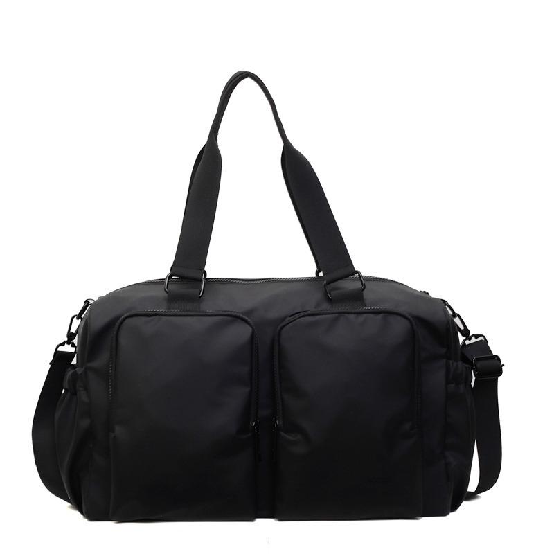 Solid color leisure short business trip travel bag simple commute outdoor sports bag wet and dry separation multi-pocket handbag