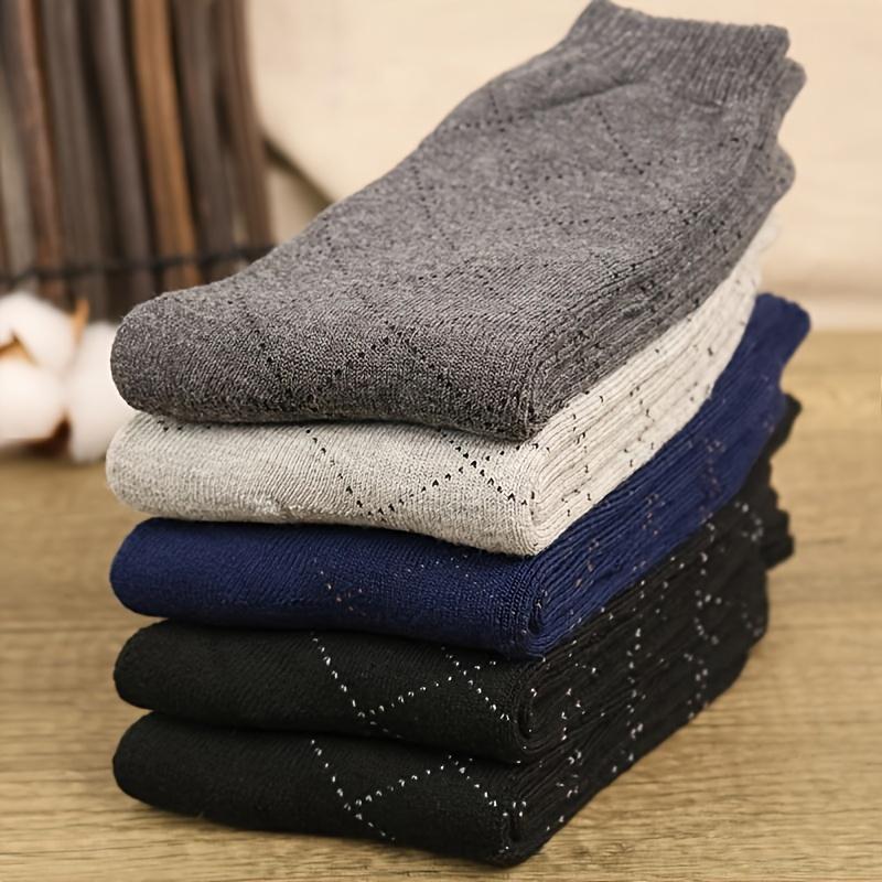 5 Pairs Men's Winter Thermal Socks Thick Warm Camel Design Ribbed Cuff Casual Comfort for Cold Weather Outdoor Activities , Winter Socks