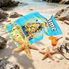 Custom Name Personalized Minions Print Beach Towel, for Trip Camping Beach Party Home Decor, Birthday Gift for Family & Friends