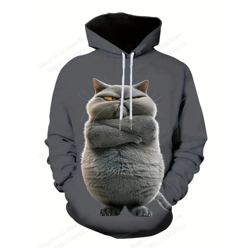 3d Print Men's Samurai Cat Graphic Hoodies Fashion Oversized Hoodie Sweatshirt Coat Mens Sport Tracksuit Sudaderas