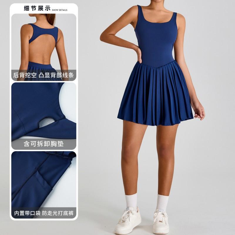 Womens Sporty Cut-Out Back Athletic Dress Golf Tennis Running Fitness Wear