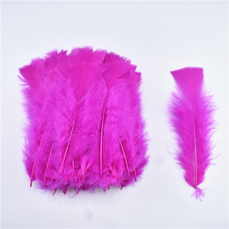 100pcs Flat Fluffy Colorful Turkey/Chicken FeathersDiy Pheasant Plume for Needlework Decor Clothes Handicraft Accessories10-18cm