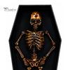 Colorful LED Halloween Light Dancing Skeleton in Casket, Up Musical Toy with Lights, Spooky Animated Decor, Party Haunted House Props Retro Ornament