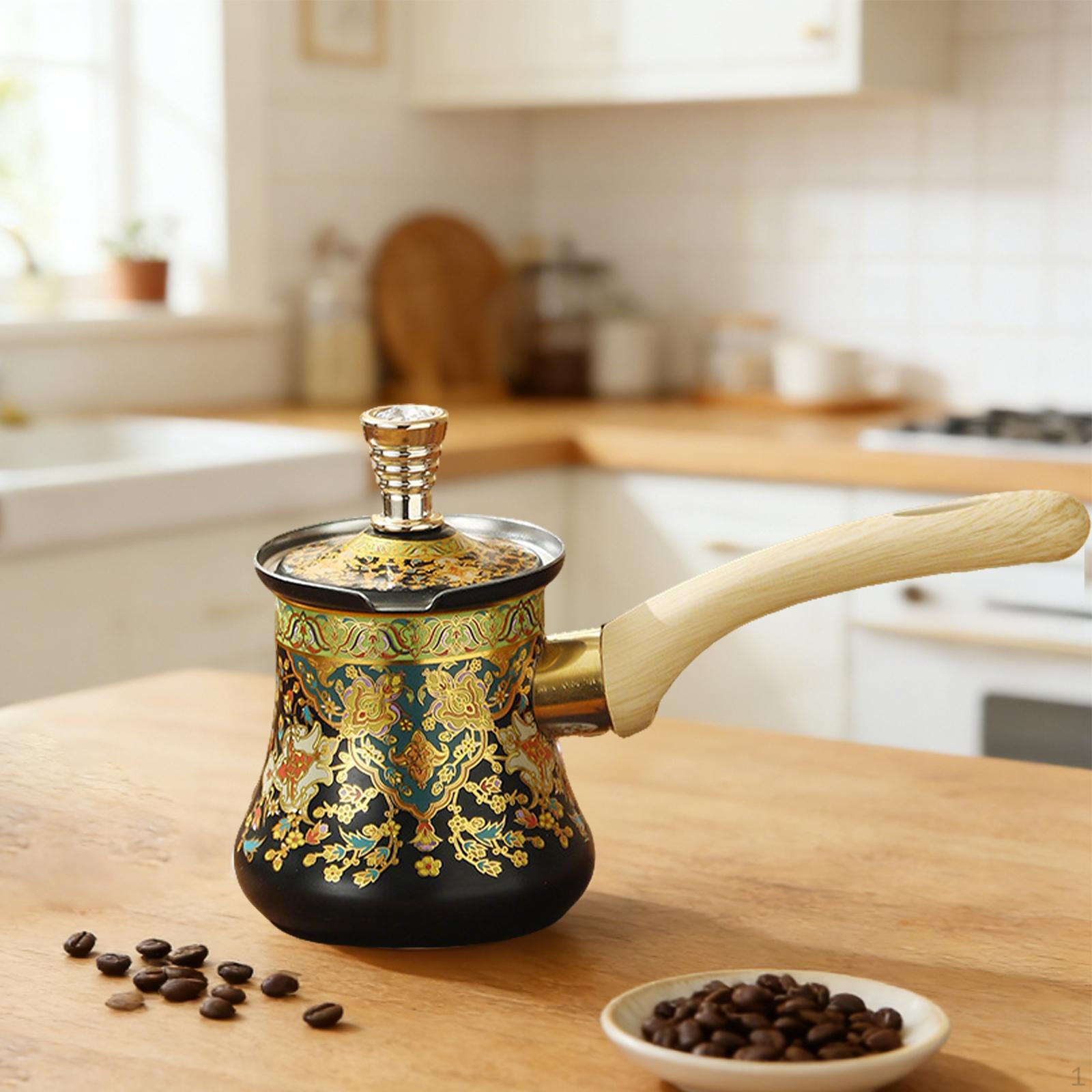 

Coffee Pot, Chocolate Stainless Steel Milk Jug, Butter Warmer with Practical Spout And Long 350ml