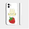 Cartoon Rabbit Bear Couple Phone Case For IPhone 13 12 11 14 15 Pro XS MAX 7 8 Plus Mini X XR SE20 Strawberries Animals Covers