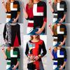 Women's Fashion Loose Casual Round Neck Floral Print Long Sleeve Geometric Print Tops Blouses Pullover Plus Size