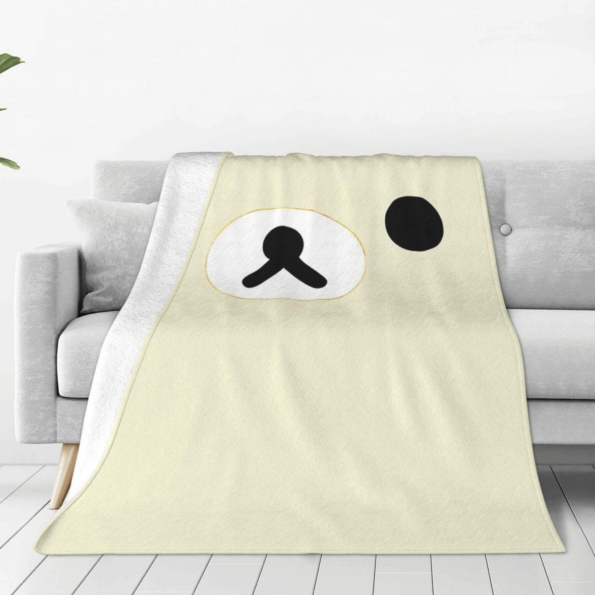 Rilakkuma Blanket Warm Funny Plush Throw Blanket For Couch Chair Picnic Flannel Bedspread Bed Cover 30x40in