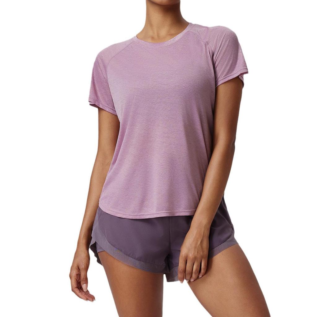 Women's Breathable Quick-Dry Mesh Short Sleeve Yoga Top – Loose Fit Fitness Training T-Shirt
