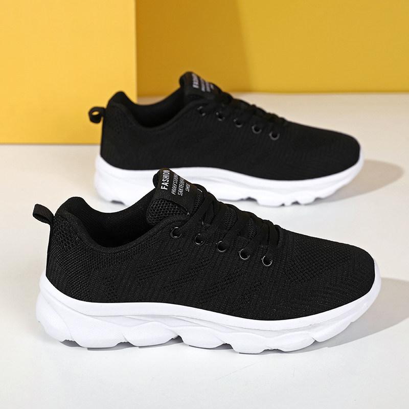 Spring and Autumn Ultra-light Fly-woven Sneakers, Lightweight Soft-soled Running Shoes, Mother Morning Exercise Cloth Shoes, Fitness Shoes