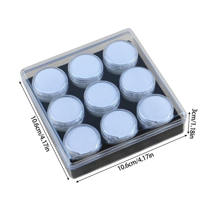 9 Slot Crystals Display Box with Sturdy Acrylic and Soft Interior Accessory for Jewelry and Gemstones Presentation
