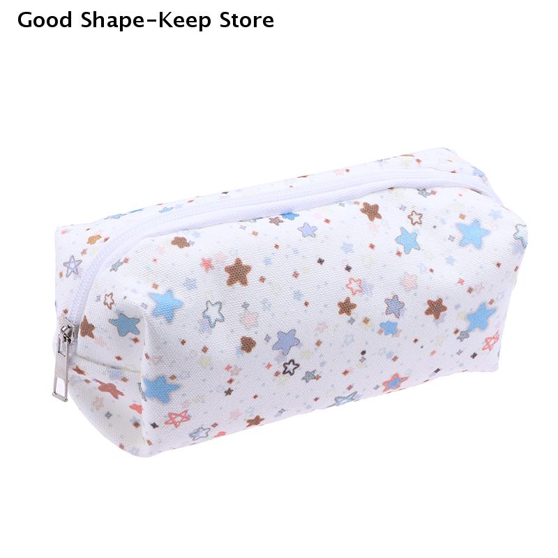 Multifunctional Stationery Bag Canvas Star Pen Bag Large Capacity Pencil Case Portable Cosmetic Bag Clutch Bag Gifts