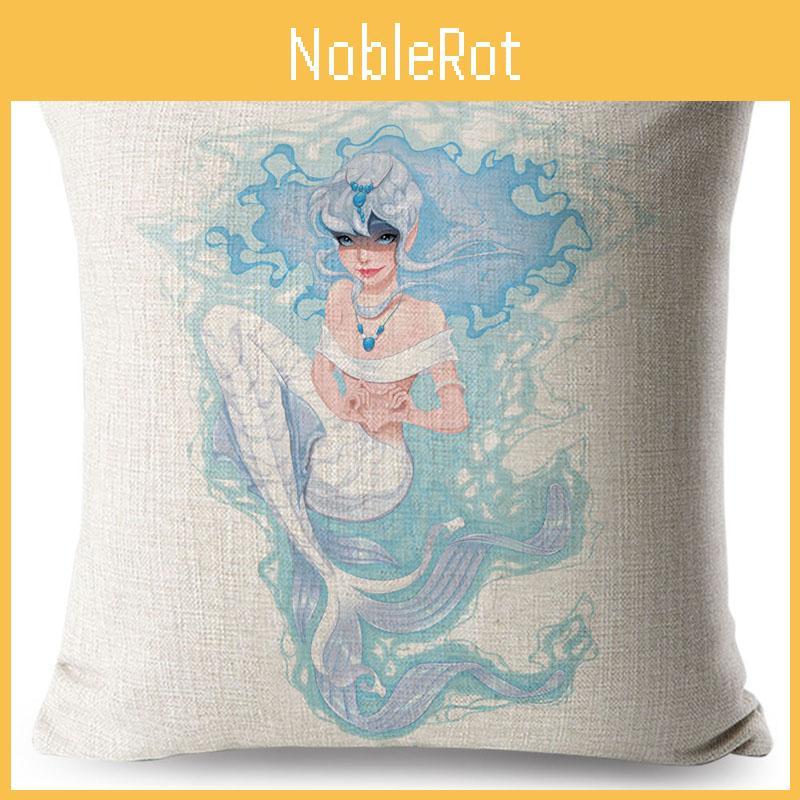 Luxurious Anime Cartoon Mermaid Pillow Cover For A Chic Sofa Living Square Pillow Case
