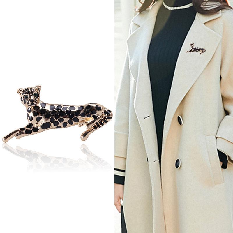 Modeaccessoires Tier Anstecknadel Hochwertige Leopardenbrosche Emailmalerei Öl Gepunktete Geparden-Anstecknadel