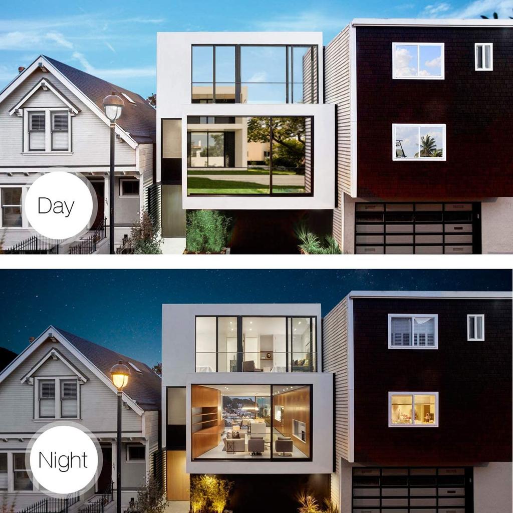 Multi-size One Way Mirror Window Film Privacy Sun Blocking Glass Sticker - Heat Control Reflective Film Self Adhesive Window Tint