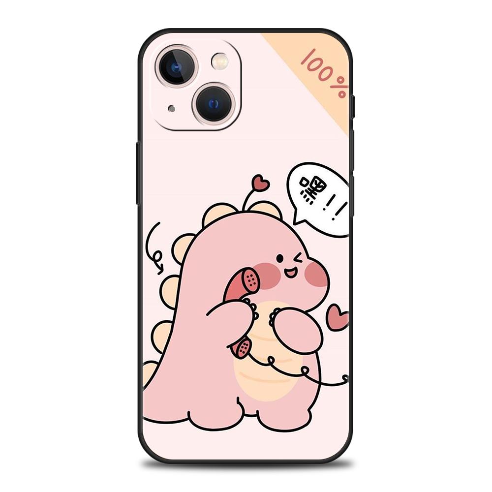Funny Cute Cartoon Dinosaur Phone Case for iPhone 16 15 14 13 12 Pro Max 11 Pro Max 7 8 Plus XS XR Shockproof Silicon Soft Shell