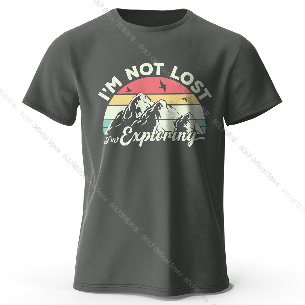 Men's I Am Not Lost Printed T-Shirt 100% Cotton Oversized Slogan Graphic Tees for Women Summer Tops Urban Streetwear