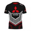 Summer Men's Short-Sleeve T-Shirt Printed with Mitsubishi Logo - Trendy and Personalized Letter Logo Mitsubishi Car Brand