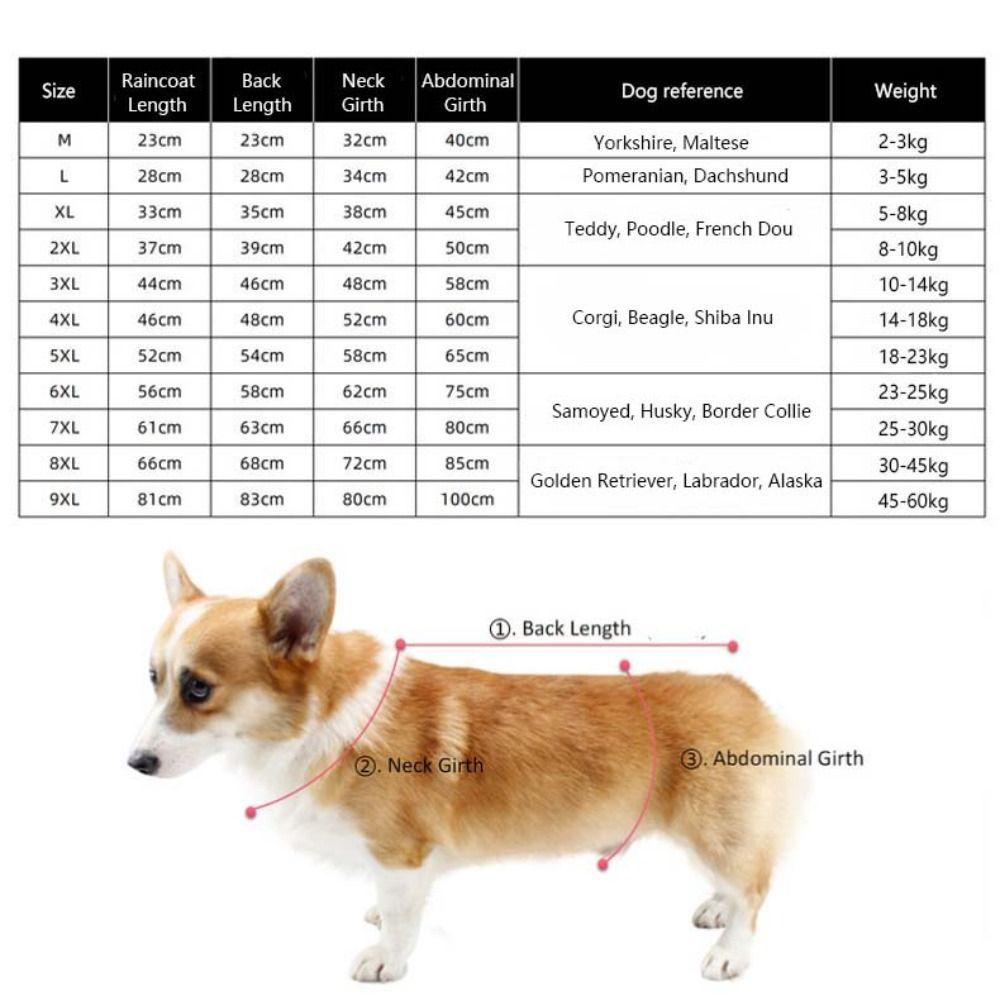 M-9XL PU Coat For Small Medium Large Dogs Waterproof Hoody Pet Rain Jacket Dog Clothes Dog Raincoat Pet Supplies