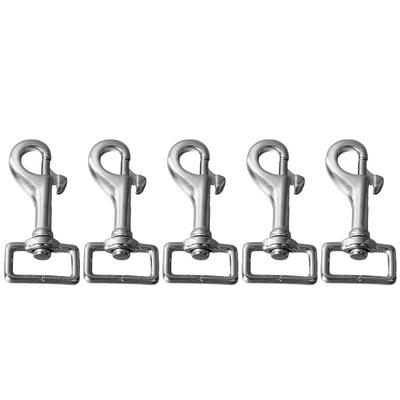 5PCS 27mm Square Tail Snap Hooks 360 Degree Rotating Hook 316 Stainless Steel Spring Shackles for