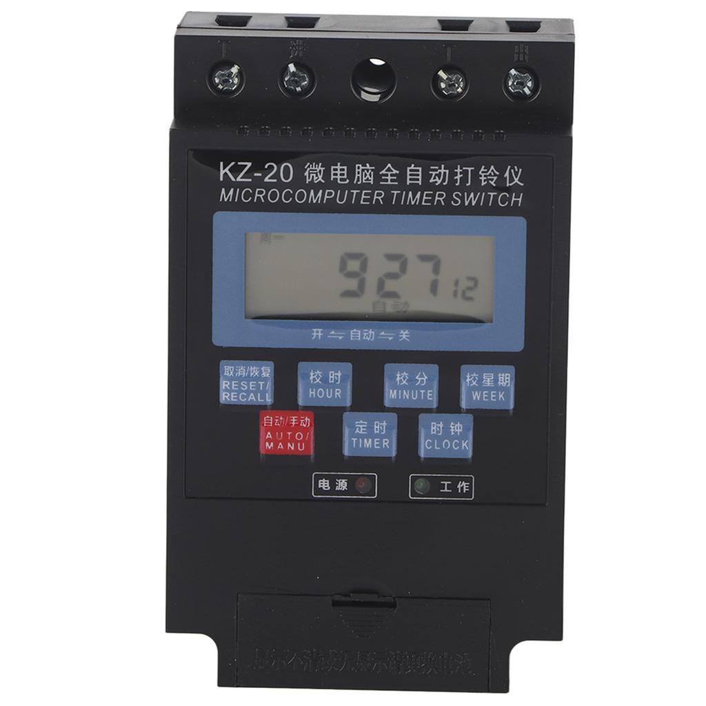 KZ-20 Microcomputer Electric Bell Timer Switch ON/OFF School Programmable Time Relay 220V