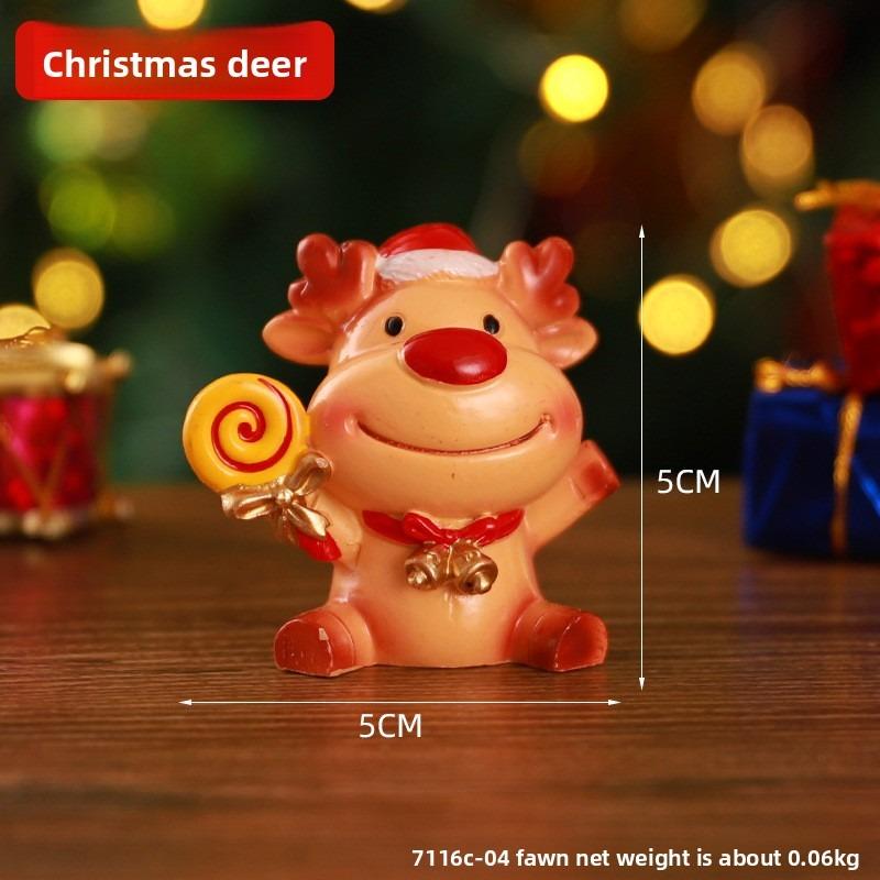 Creative Christmas Family Resin Decorative Piece - Cartoon Dolls for Children's Room Desktop Christmas Santa Christmas Decoration Item