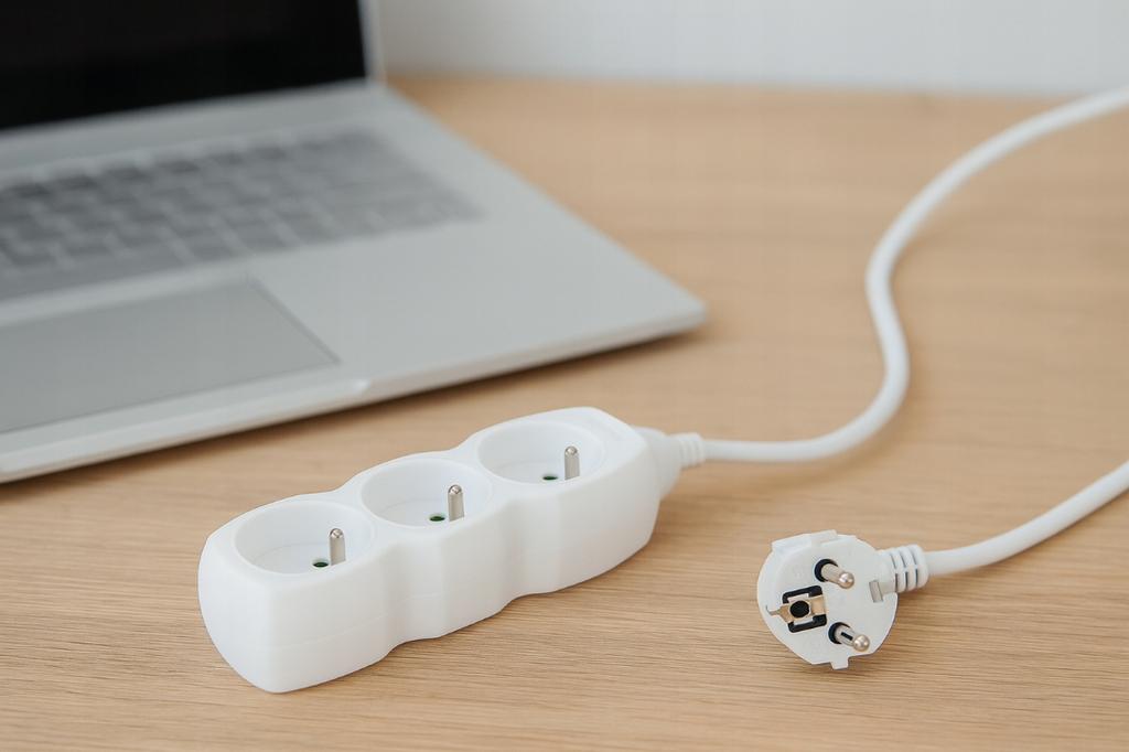 Przedłużacz 3 gniazdowy 1m biały 250V 16A OWY 3x1 mm²